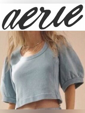 3/$30 Aerie Seams Right Short Sleeve Sweatshirt Size XXL